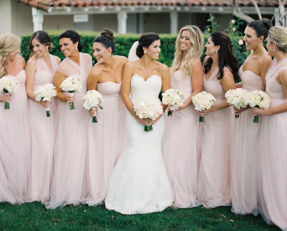 matching bride and bridesmaid dresses