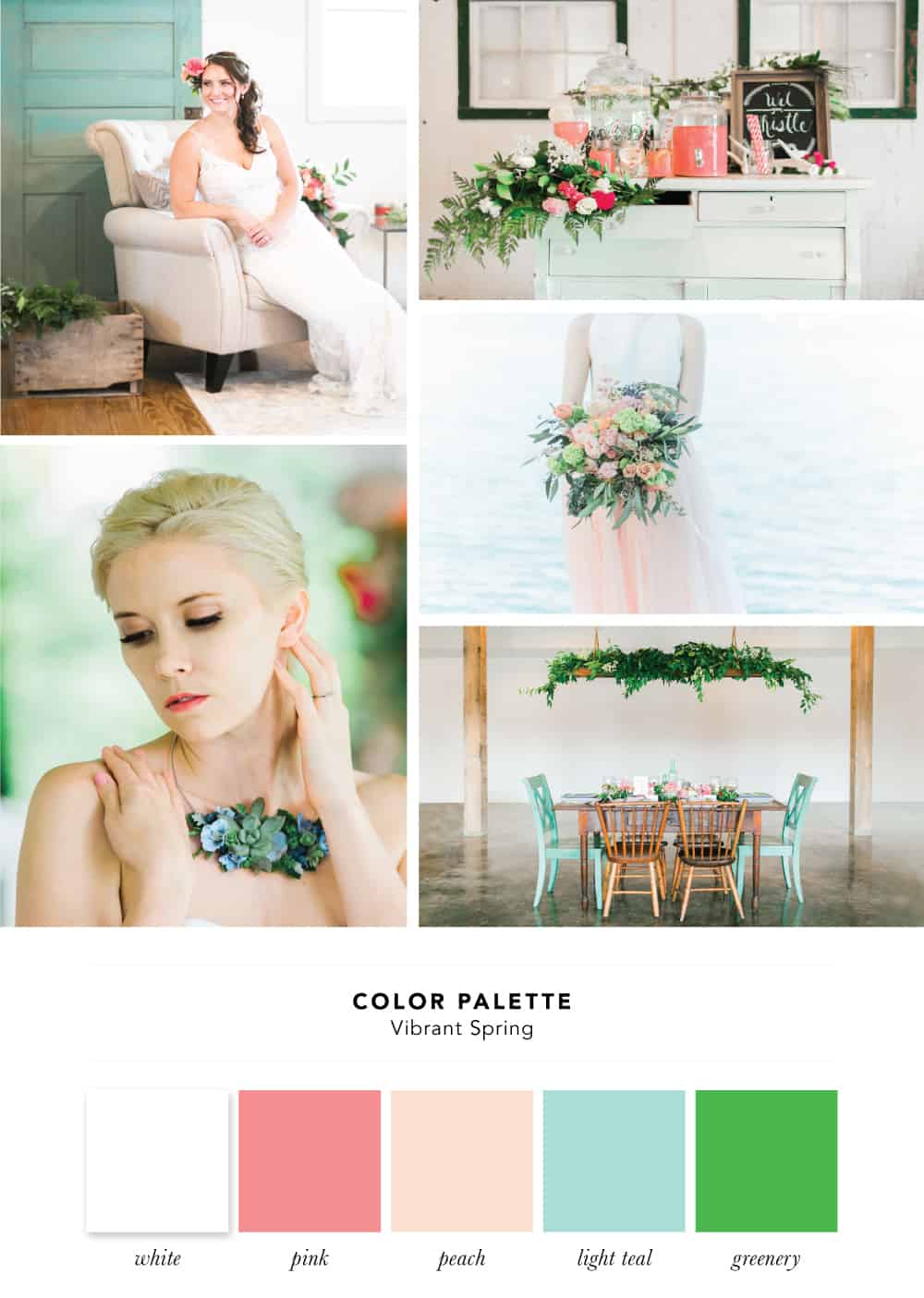 Color Palette Vibrant Spring Cake & Lace Wedding Blog