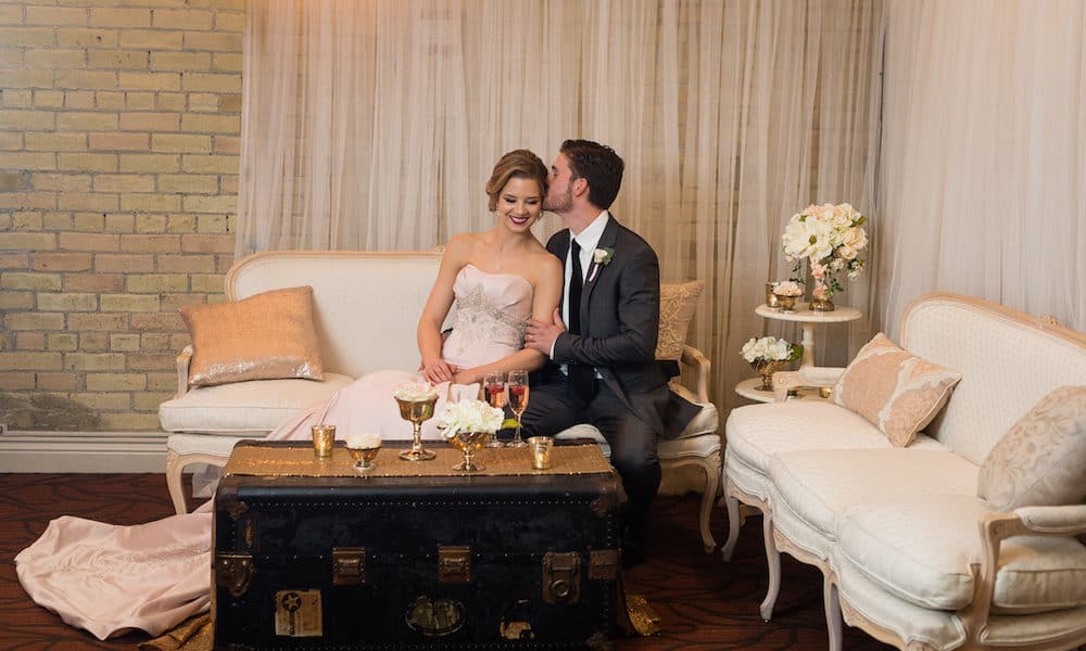 Gold and Blush Vintage Glamour Styled Shoot in Ontario