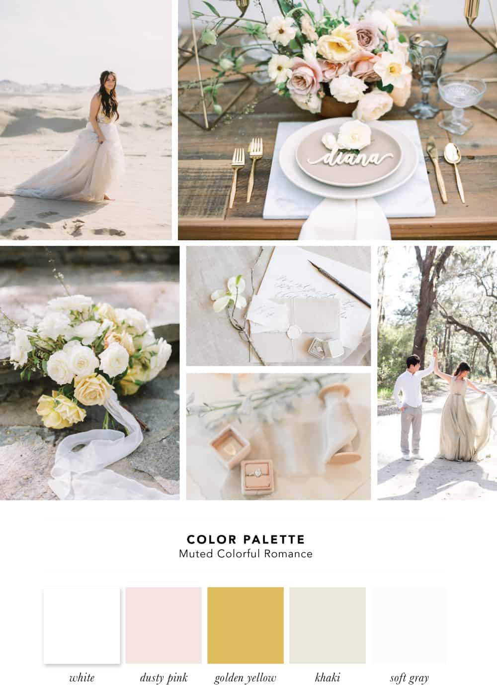 Color Palette: Muted Colorful Romance | Cake & Lace Wedding Blog