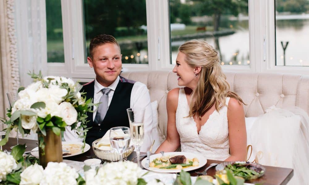 Bride and Groom at the Table