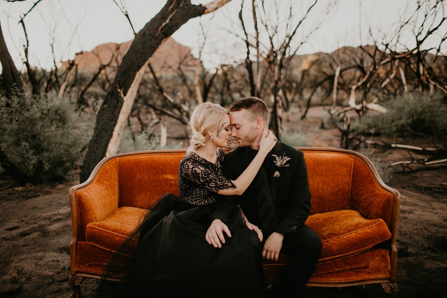 beauty amongst the ashes engagement styled shoot