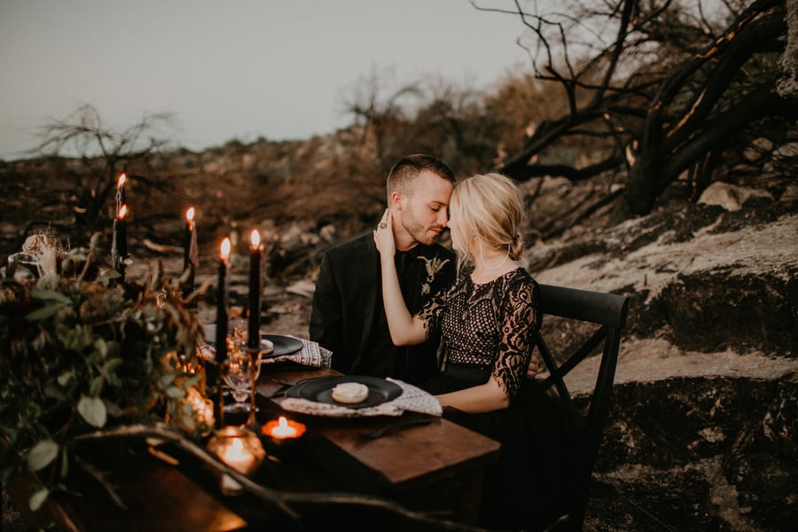 beauty amongst the ashes engagement styled shoot
