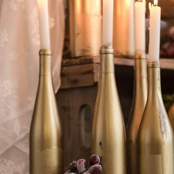 Wine Bottle Candle Sticks