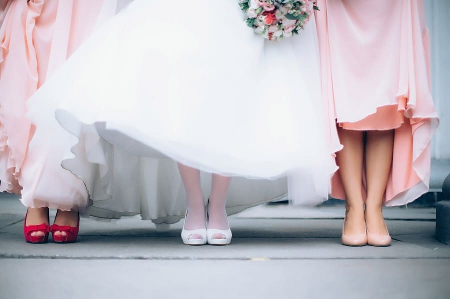 coral bridesmaids