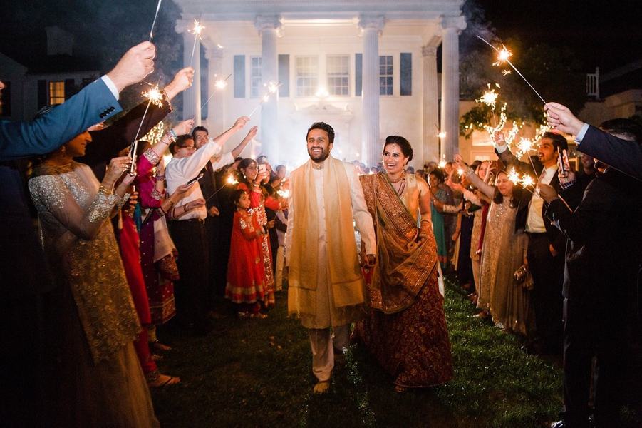 Beautiful Sparkler Wedding Send Off