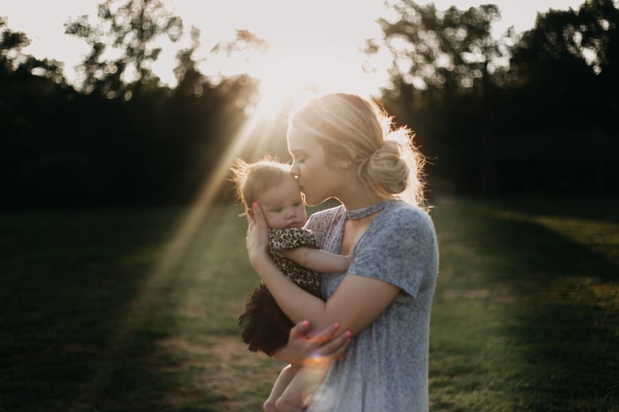 Beautiful Golden Light Family of Four
