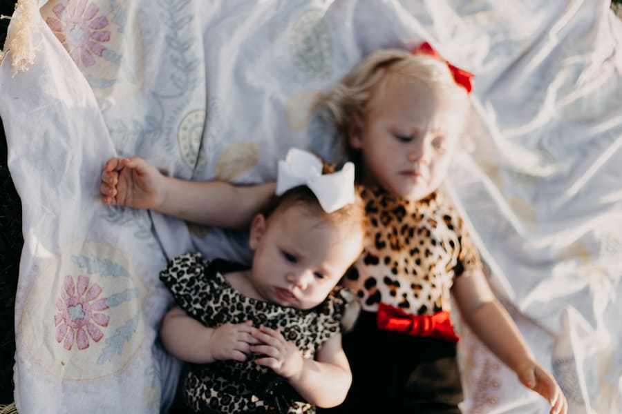 Beautiful Golden Light Family of Four