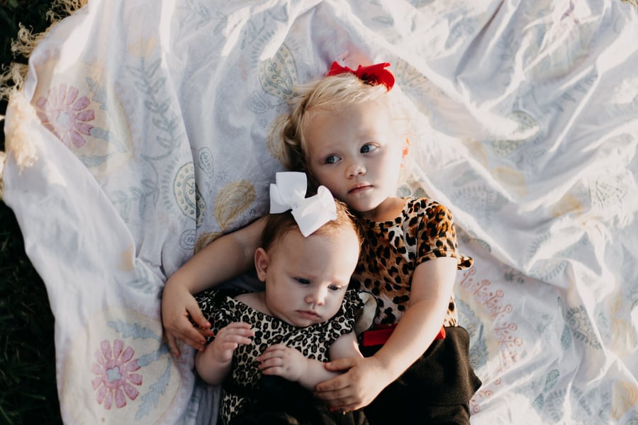 Beautiful Golden Light Family of Four