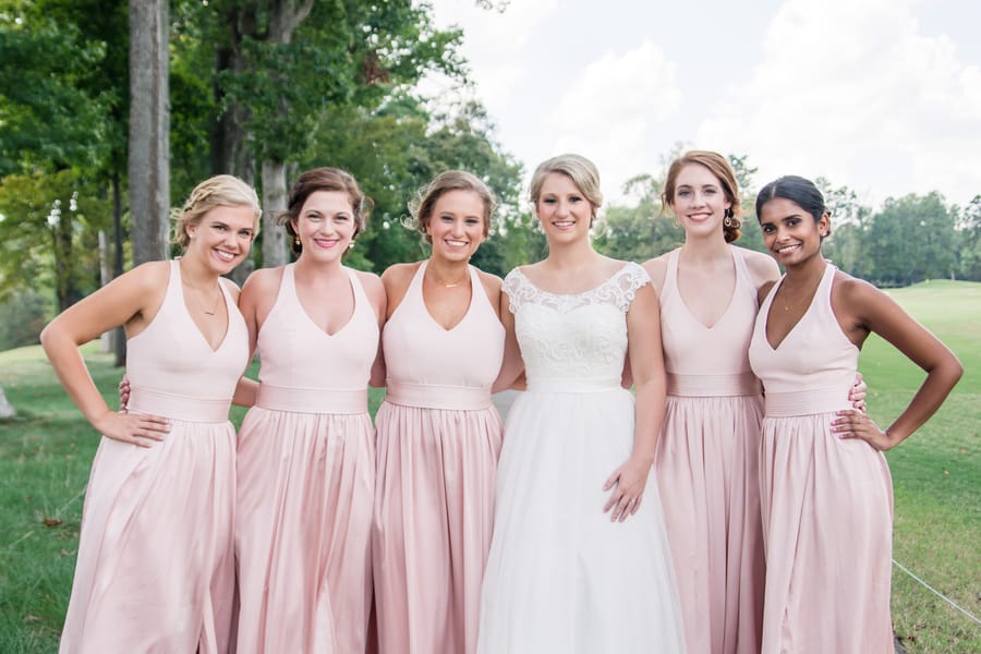 Black White and Pink Country Club Wedding