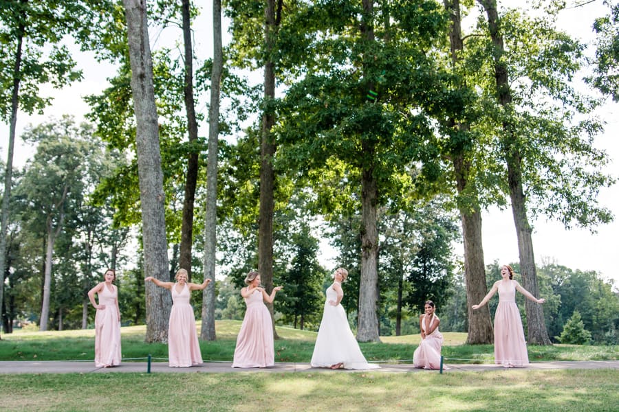 Black White and Pink Country Club Wedding