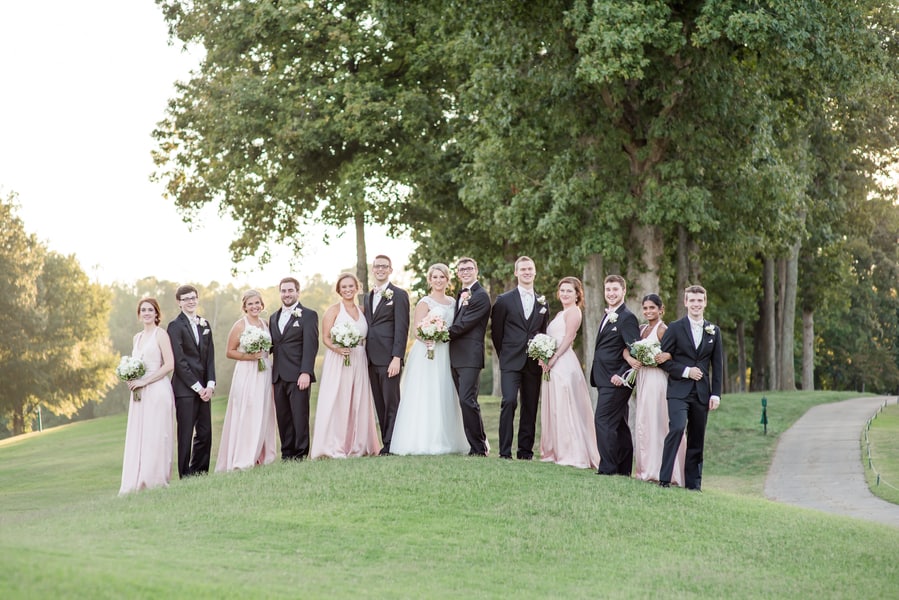 Black White and Pink Country Club Wedding