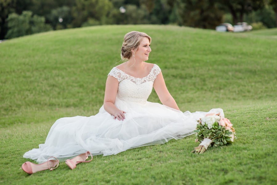 Black White and Pink Country Club Wedding