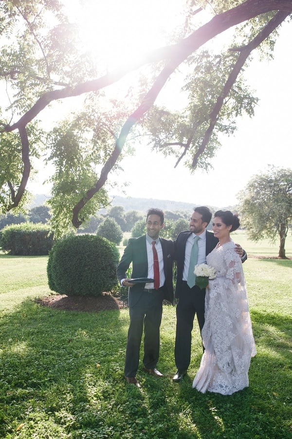 Outdoor sunny wedding ceremony