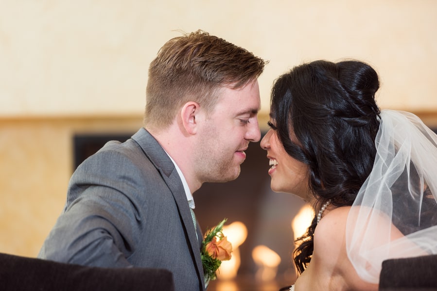 Romantic newlyweds