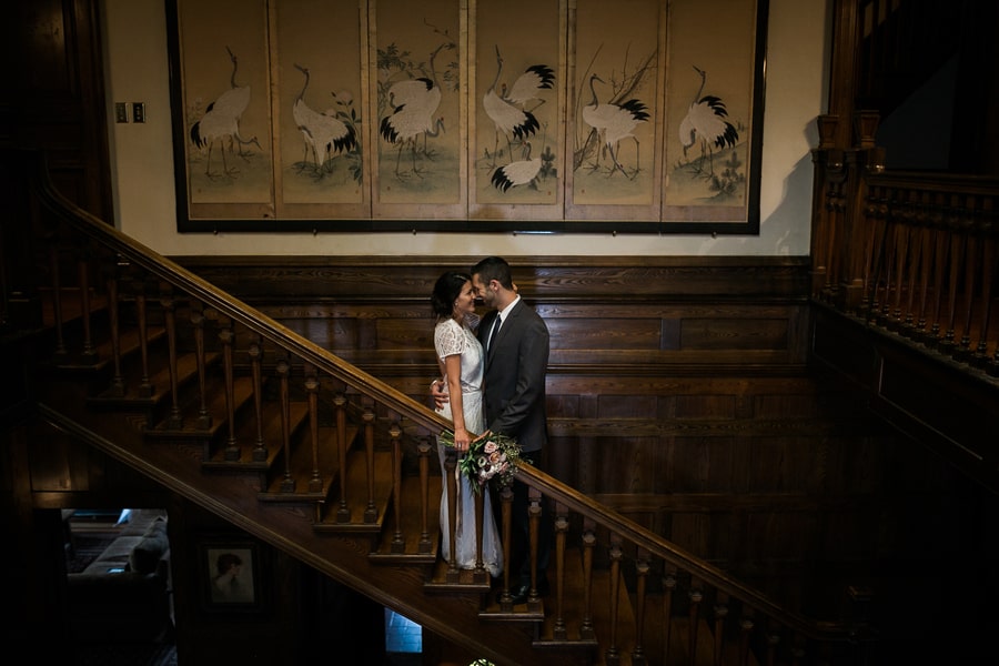 Stair Case Wedding Shot