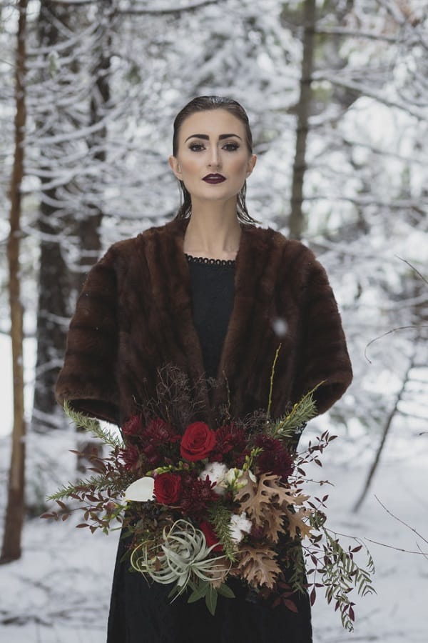 chilly winter bridal shoot