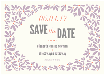 Teardrop Foliage Save the Date Cards