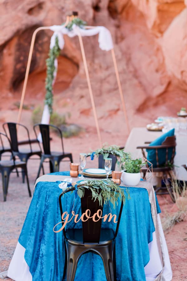 Metallic Desert and Smoke Bomb Delight Destination Wedding