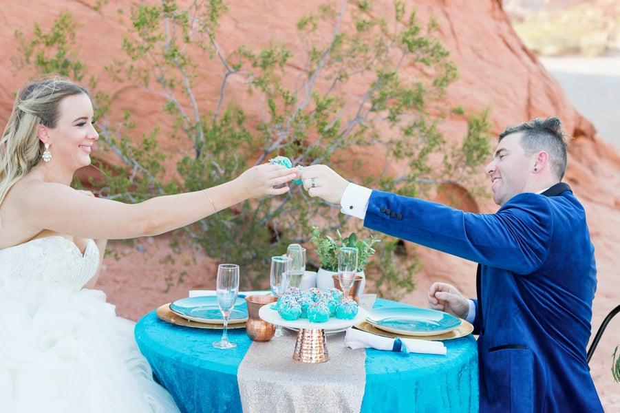 Metallic Desert and Smoke Bomb Delight Destination Wedding