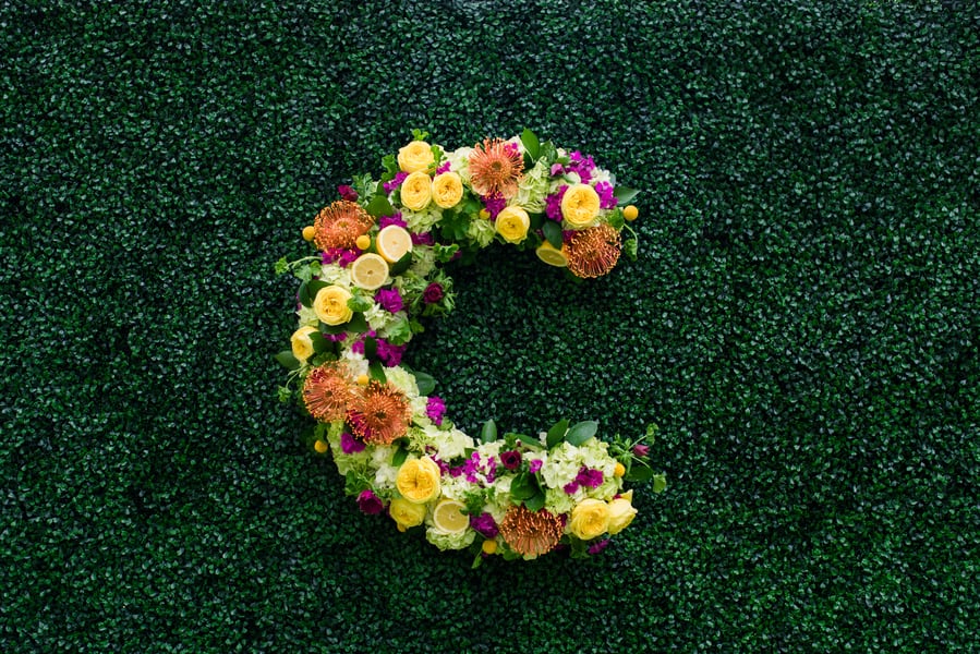bright wedding florals