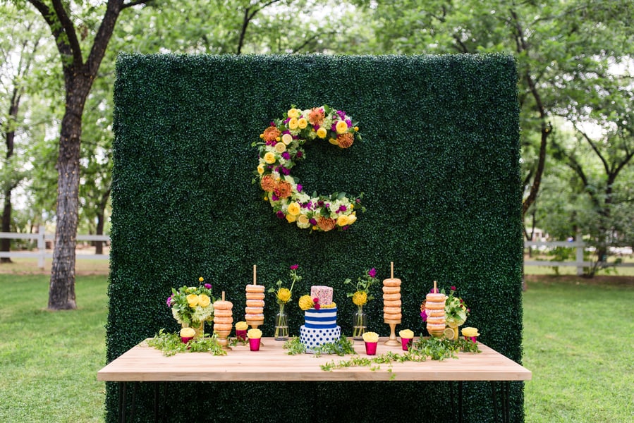 colorful buffet table