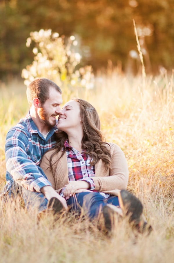 engagement shoot in the fields