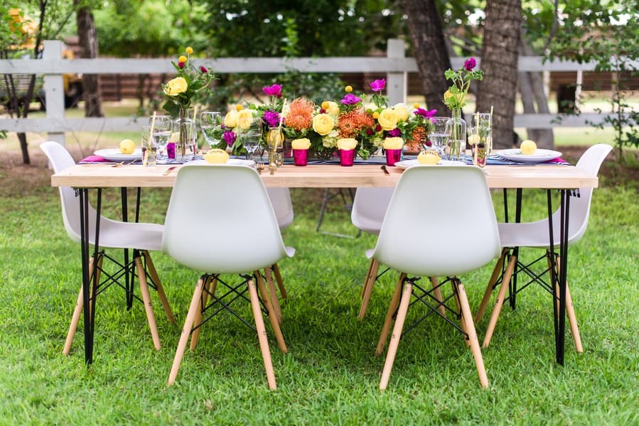 outdoor wedding breakfast