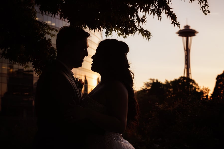 sunset wedding photography