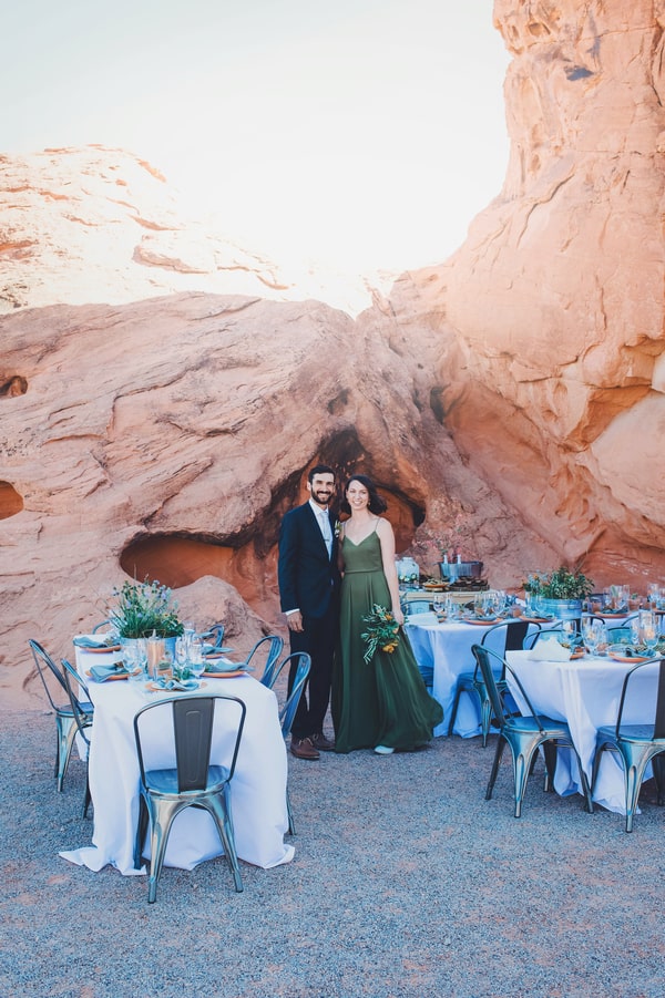 desert wedding with Pizza reception at Valley of Fire