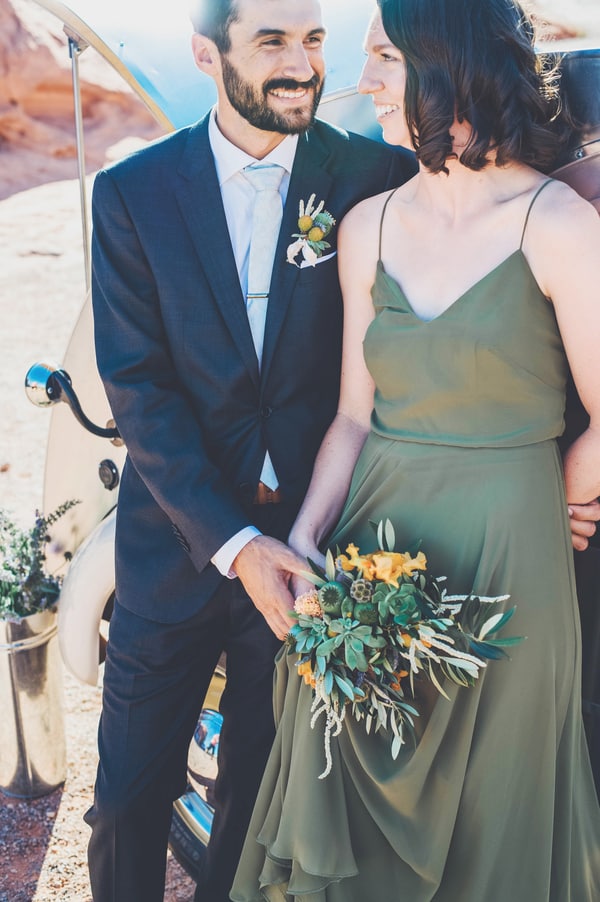 desert wedding with Pizza reception at Valley of Fire