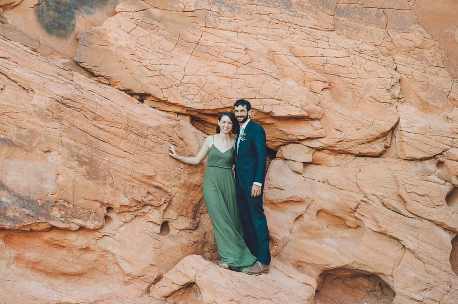 desert wedding with Pizza reception at Valley of Fire