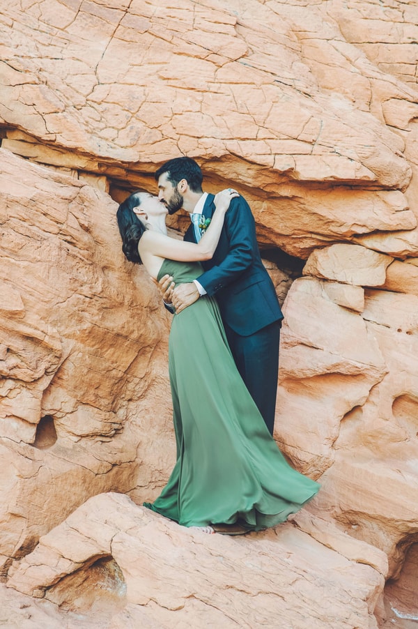 desert wedding with Pizza reception at Valley of Fire