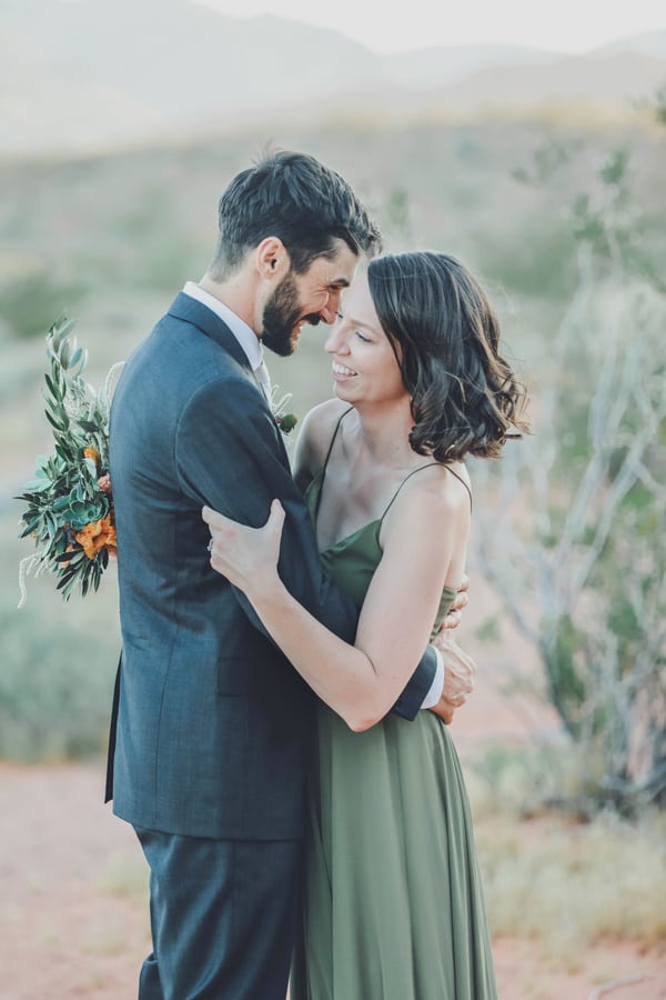desert wedding with Pizza reception at Valley of Fire