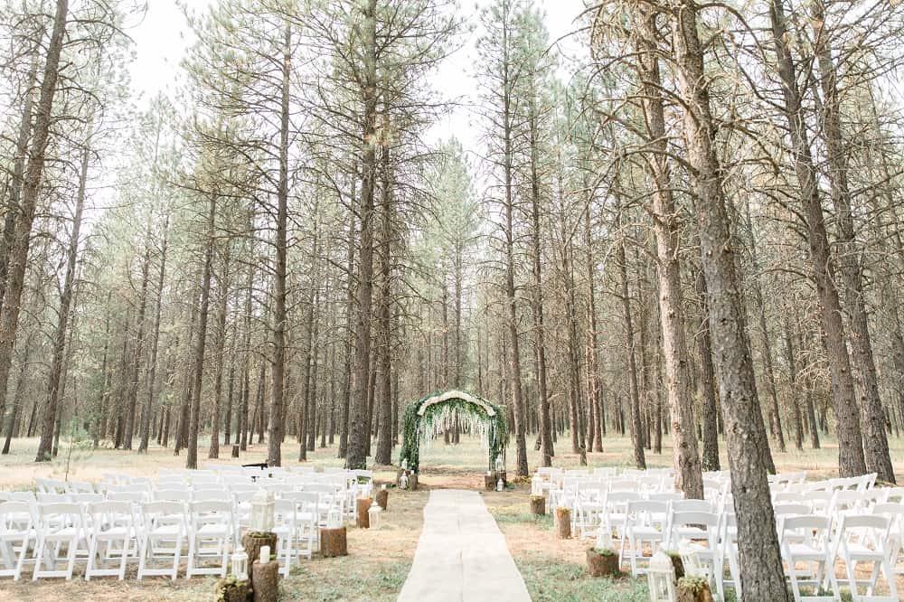 Enchanting woodland ceremony