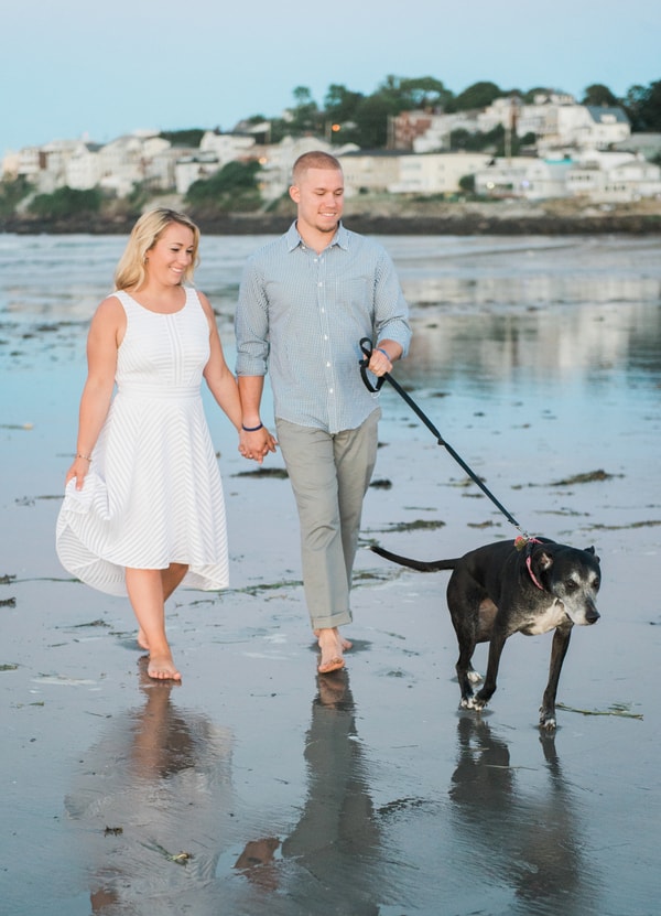 Romantic Nahant Beach engagement session