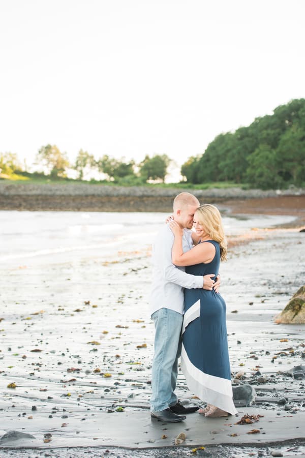 Romantic Nahant Beach engagement session