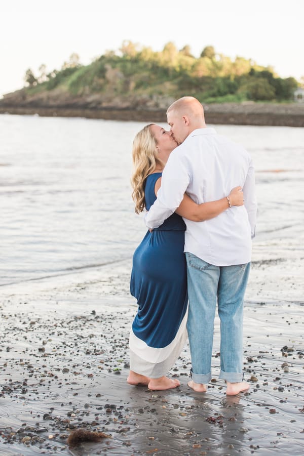Romantic Nahant Beach engagement session