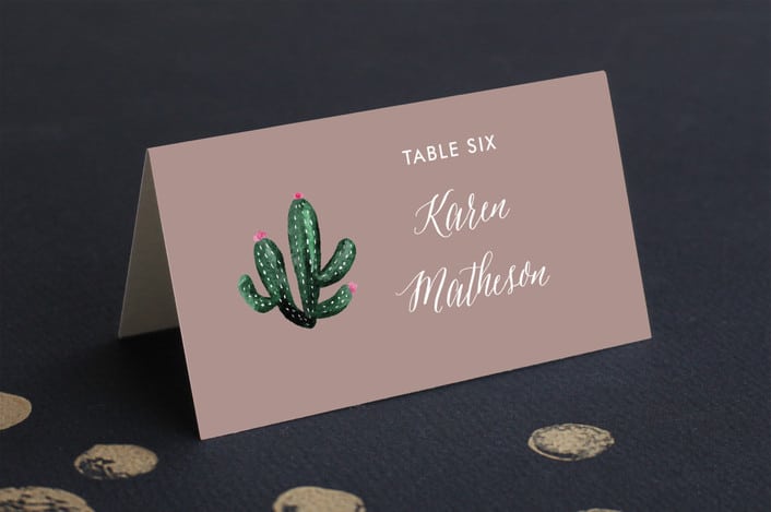 Slate cacti place card