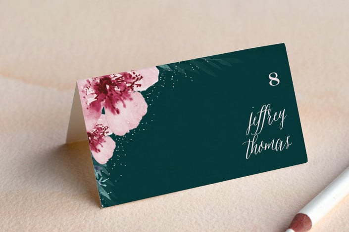 Vivid blooms place card example