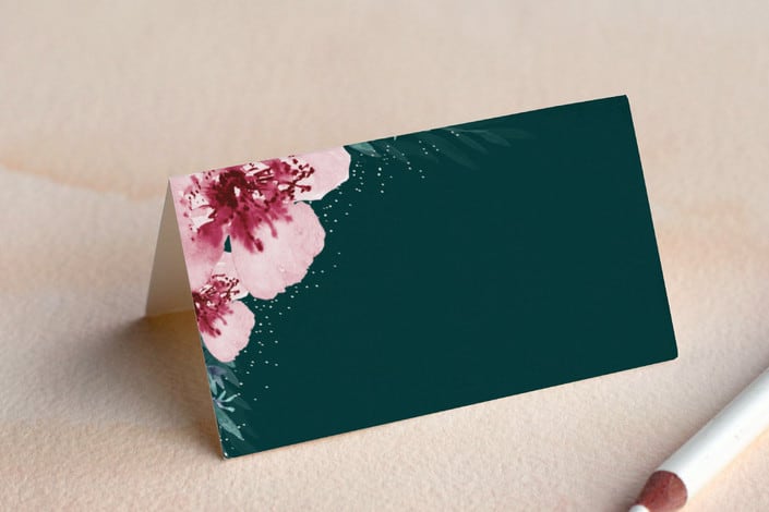 Vivid blooms place card folded