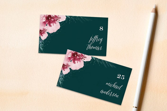 Vivid blooms place card