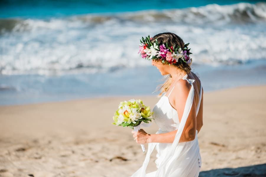 bride on the beach