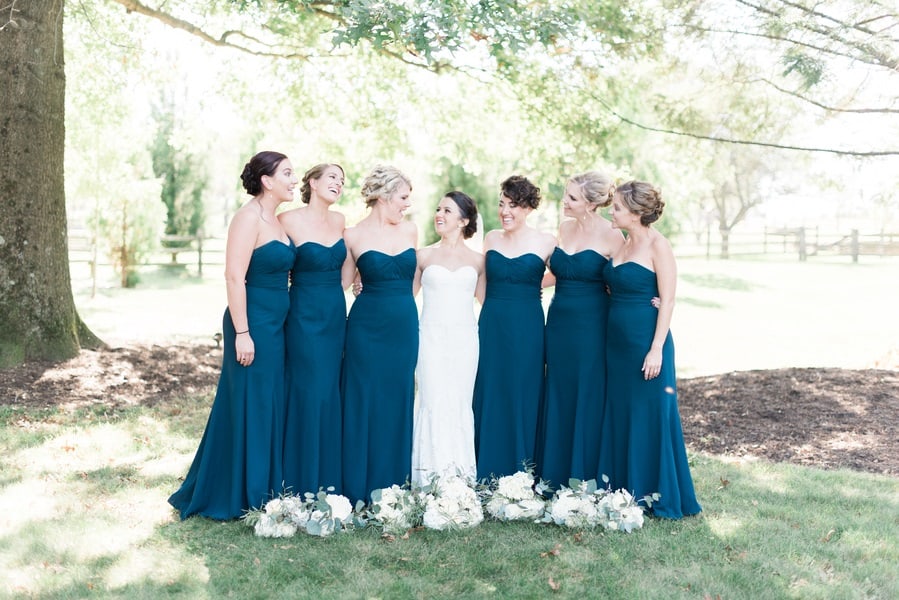 bridesmaids and flowers