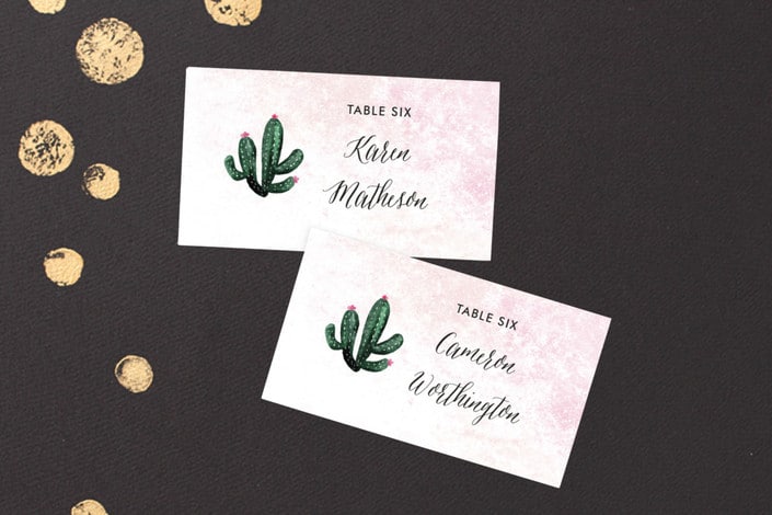 cacti themed place card