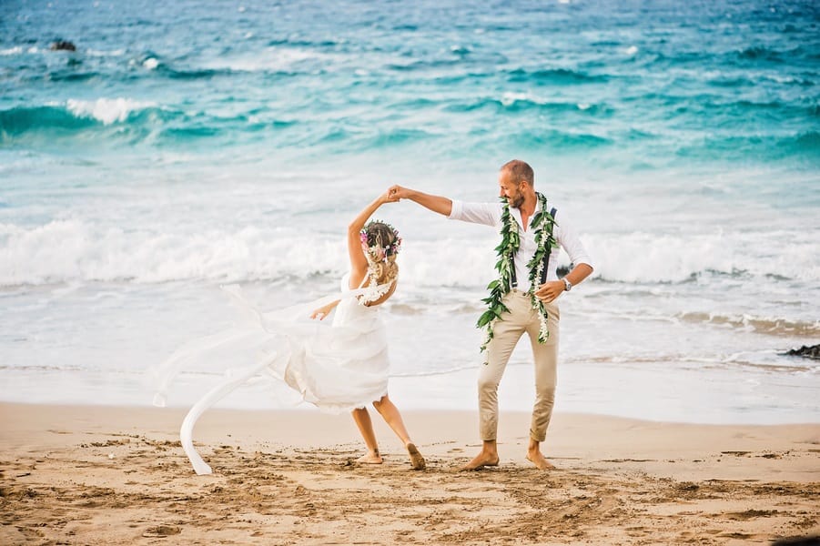 dancing on the beach
