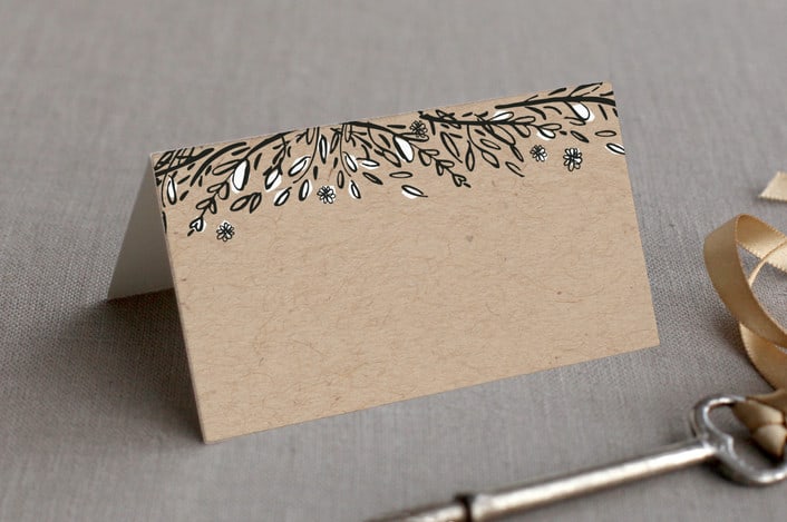 grand meadows place card kraft paper folded