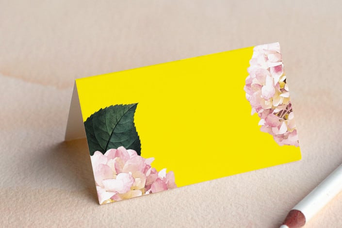 peonie party folded place card