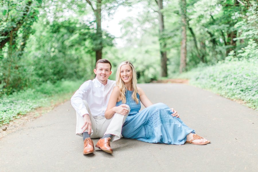 romantic woodland engagement session