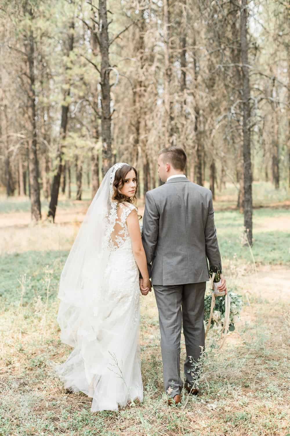 romantic woodland wedding photo